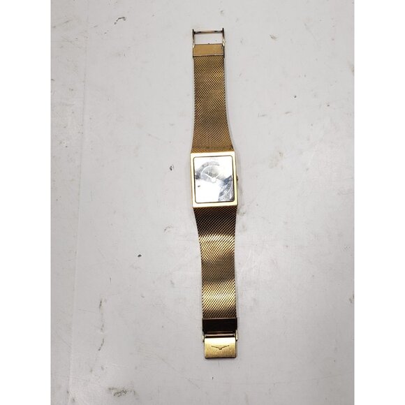 Vintage 1981 Longines Gold Tone Mirage Quartz Watch Parts Or Repair Pre Owned - Picture 1 of 8